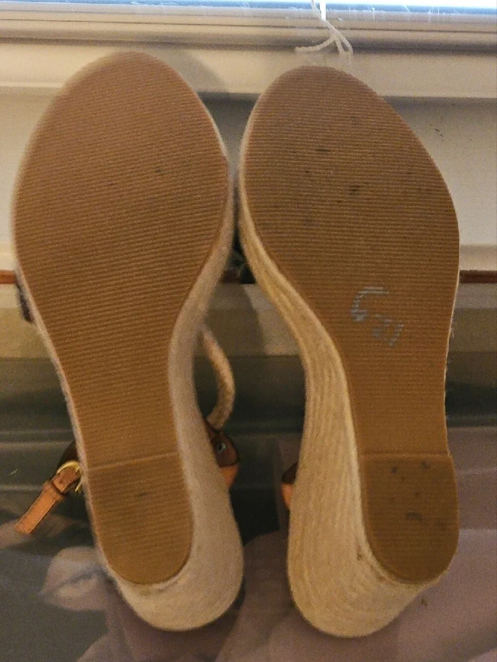 Coach Multicolor Bow Espadrille Sandals with Tan Straps